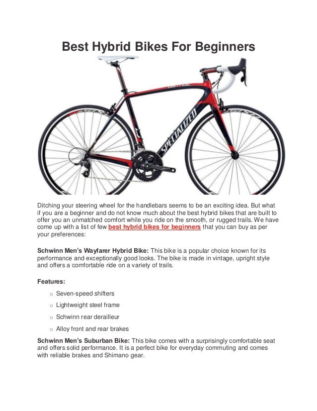 Best Hybrid Bikes For Beginners