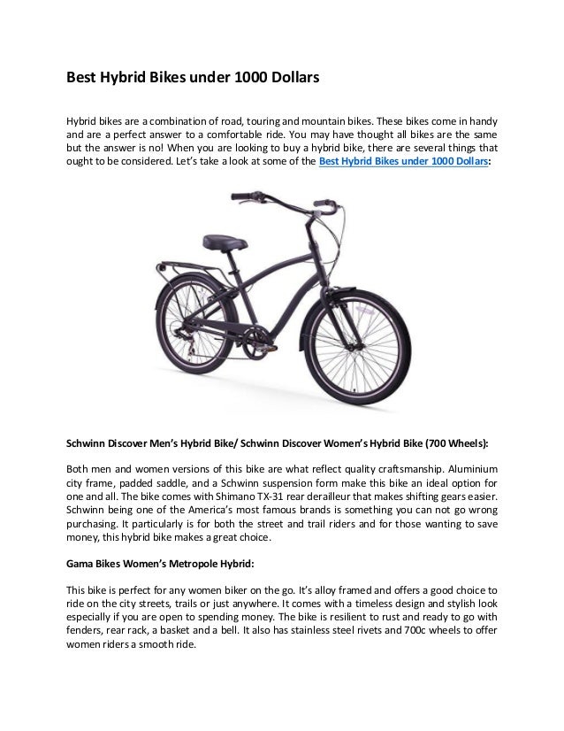 best women's hybrid bikes under 1000