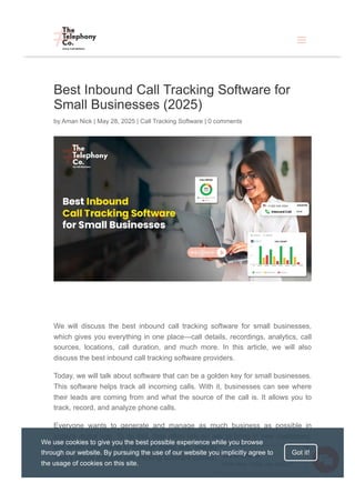 Best Inbound Call Tracking Software for Small Businesses | PDF