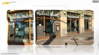 pilot Screentime GmbH - www.screentime.de 42
Vendor: Sparda-Bank, Hamburg, Germany.
Picture Copyright: pilot Screentime GmbH
Indoor
 