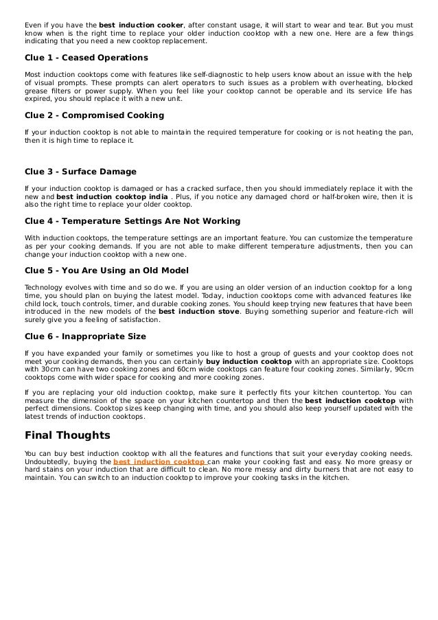 Best Induction Cooktop In India Best Induction Cooker