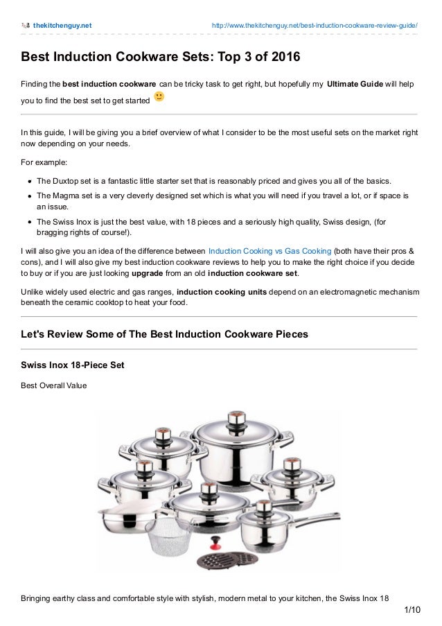 Best Induction Cookware Sets Top 3 Of 2016
