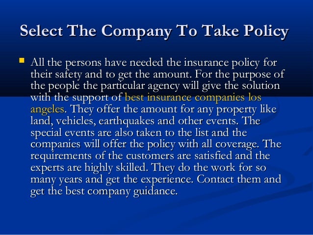 Best Insurance Companies Los Angeles