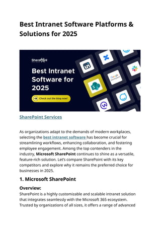 Best Intranet Software Platforms & Solutions for 2025 | DOCX