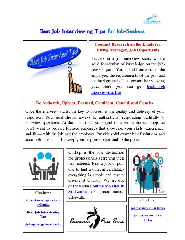 interview tips for job seekers