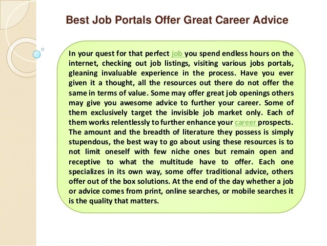 best job portals offer great career advice best job portals