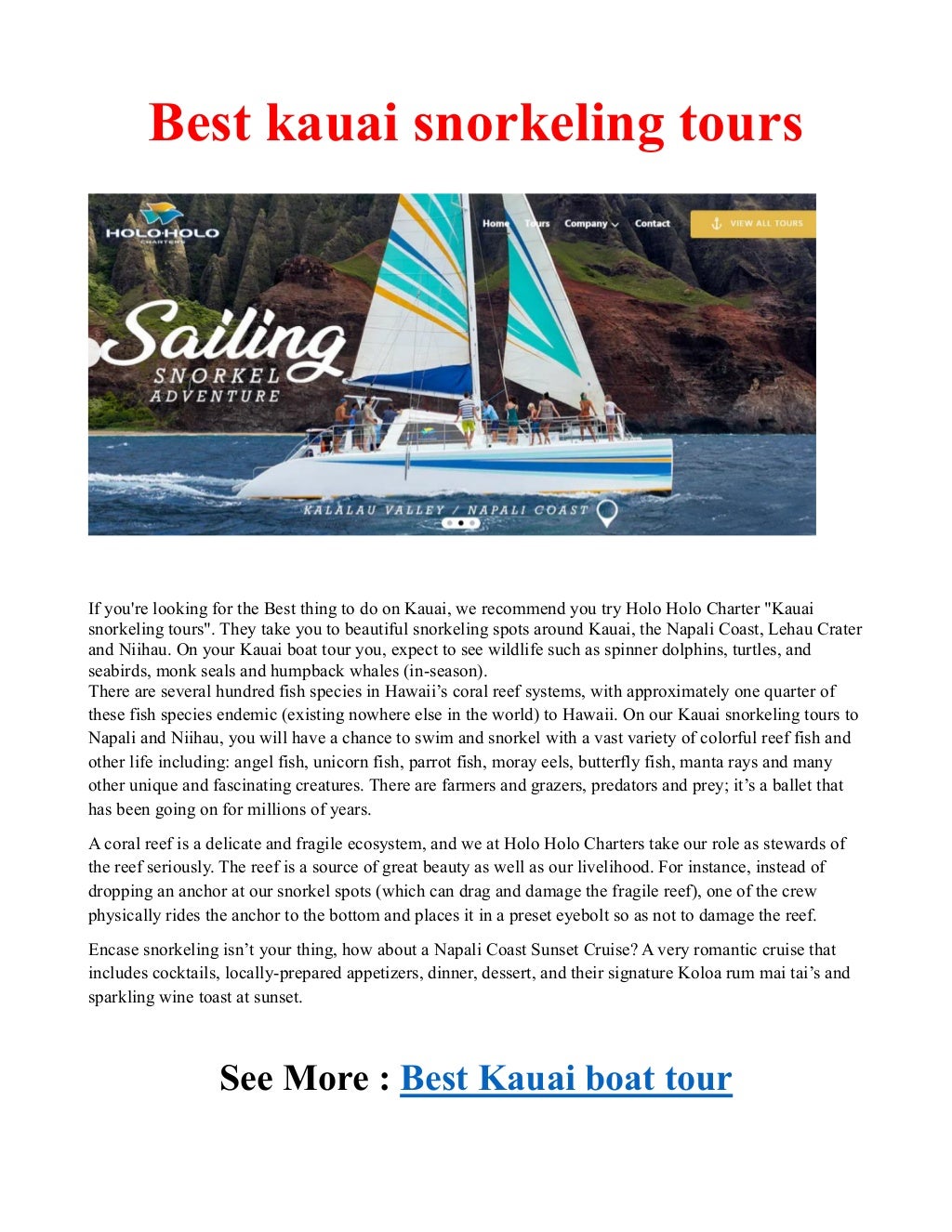 Best kauai boat tour