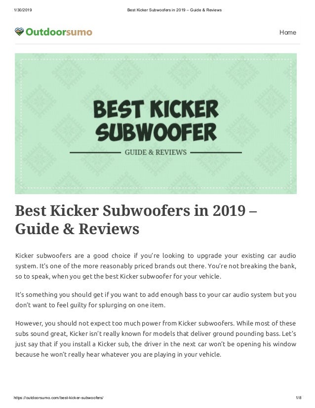 best kicker subwoofer