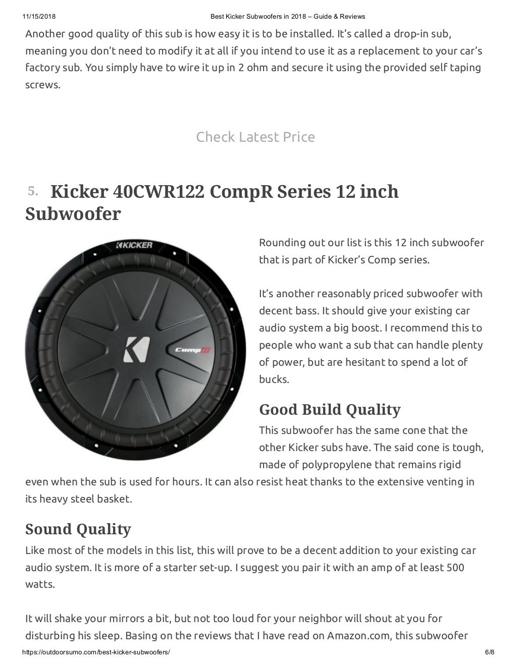 Best kicker subwoofers for vehicle music in 2018