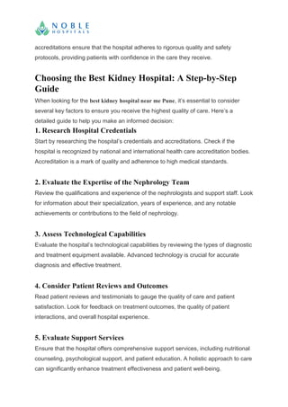 Best Kidney Hospital Near Me Pune Who Specialise in Multispecial | PDF