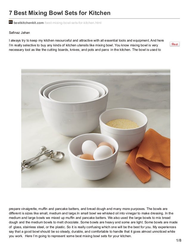 7 Best Mixing Bowl Sets for Kitchen