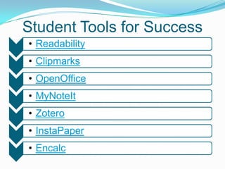 Student Tools for Success
