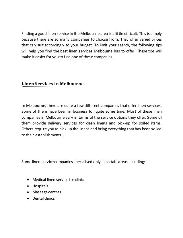 Best Linen Services Melbourne Has To Offer