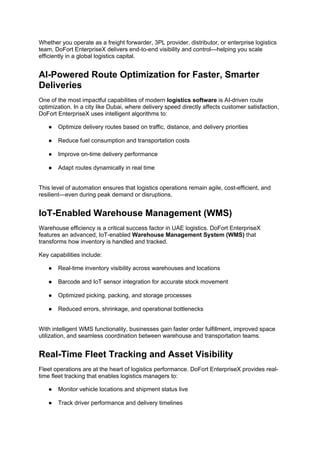Best Logistics Software in UAE, Dubai | ERP System | DOCX