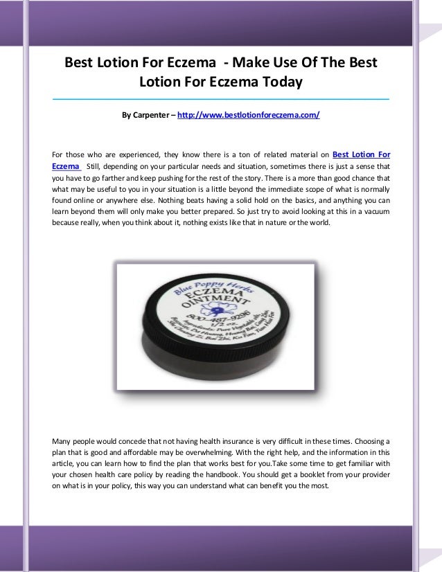 Best lotion for eczema