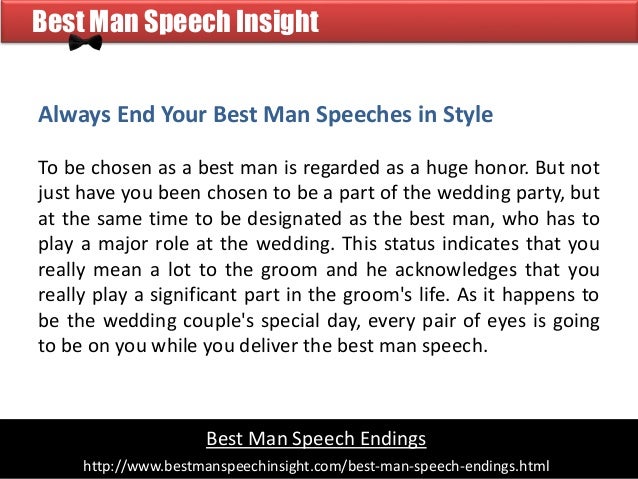 best ending for best man speech