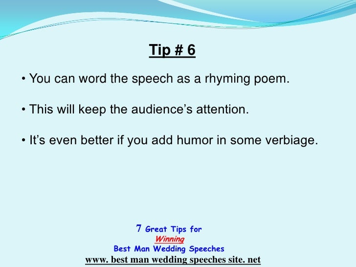 Best Man Wedding Speech Presentation