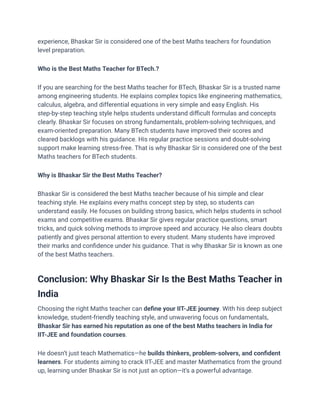 Best Maths Teacher in India for IIT-JEE & Foundation- Bhaskar Sir.pdf