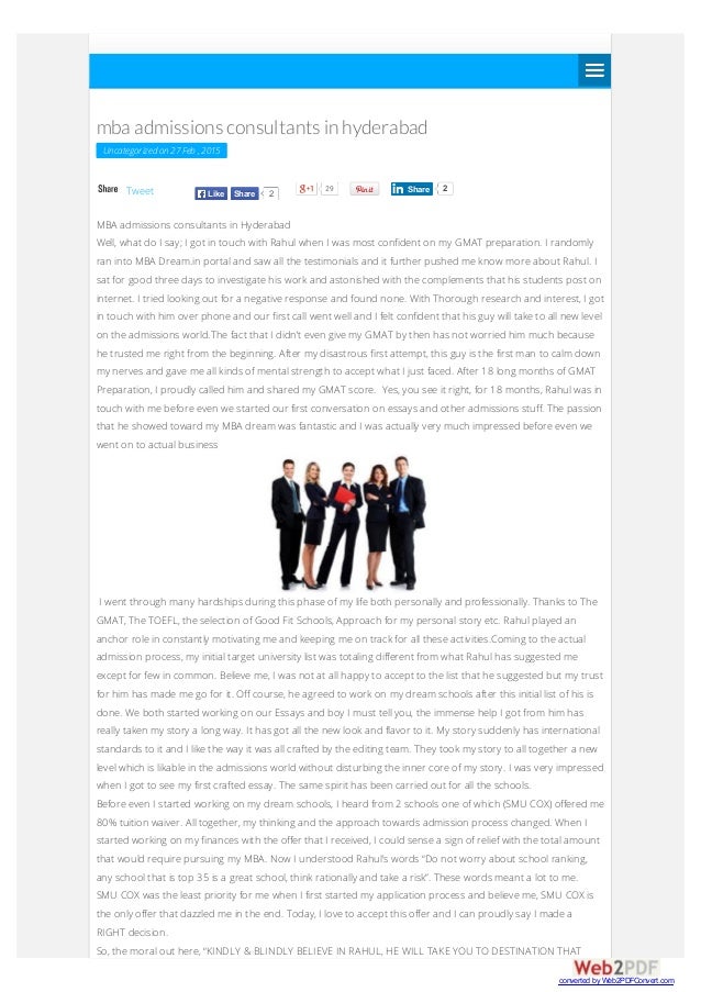 Mba essay consulting