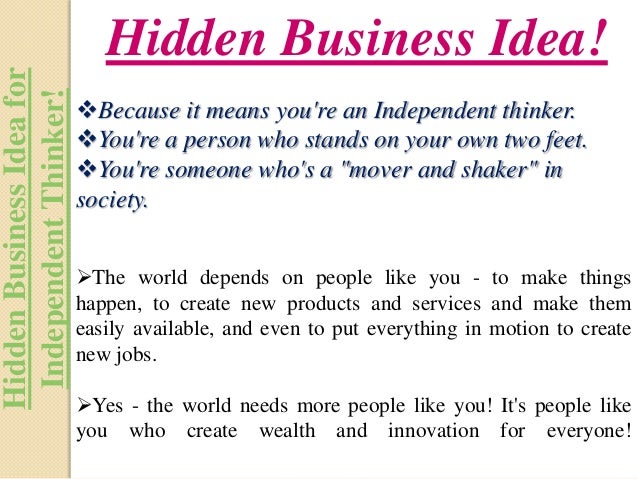 hidden business ideas