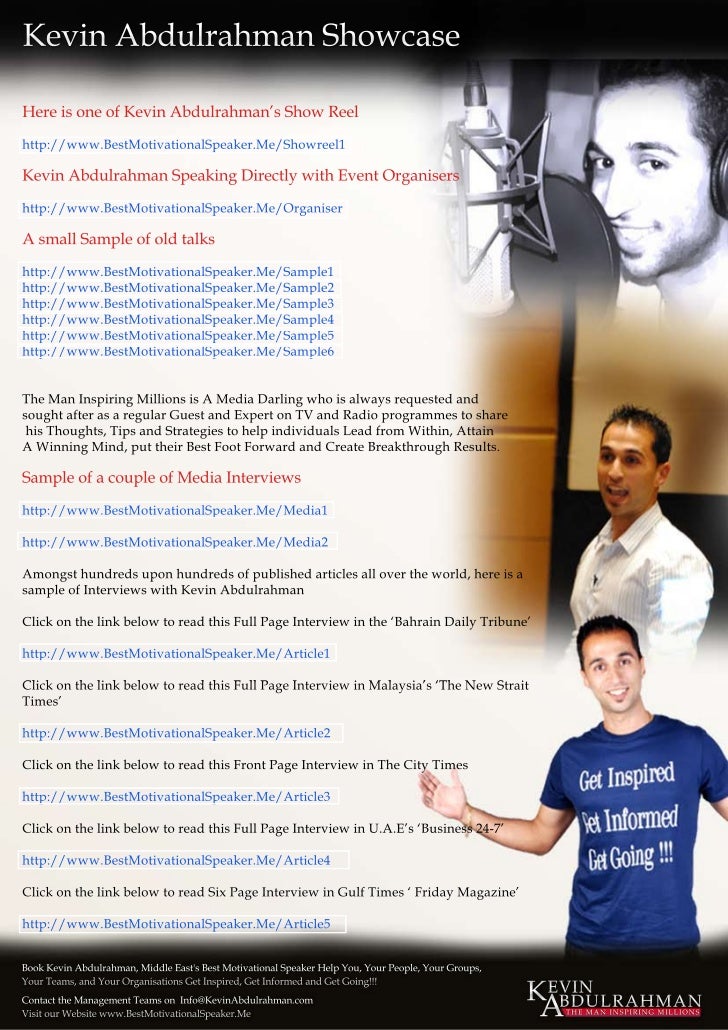 Kevin Abdulrahman Leadership Speaker Profile Best Motivational Speak