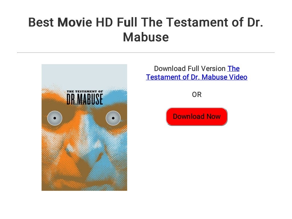 Best Movie HD Full The Testament of Dr. Mabuse