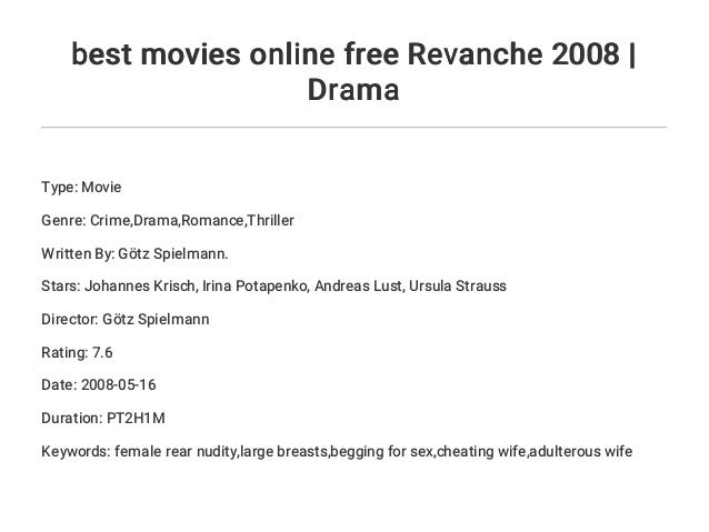 Best Movies Online Free Revanche 2008 Drama