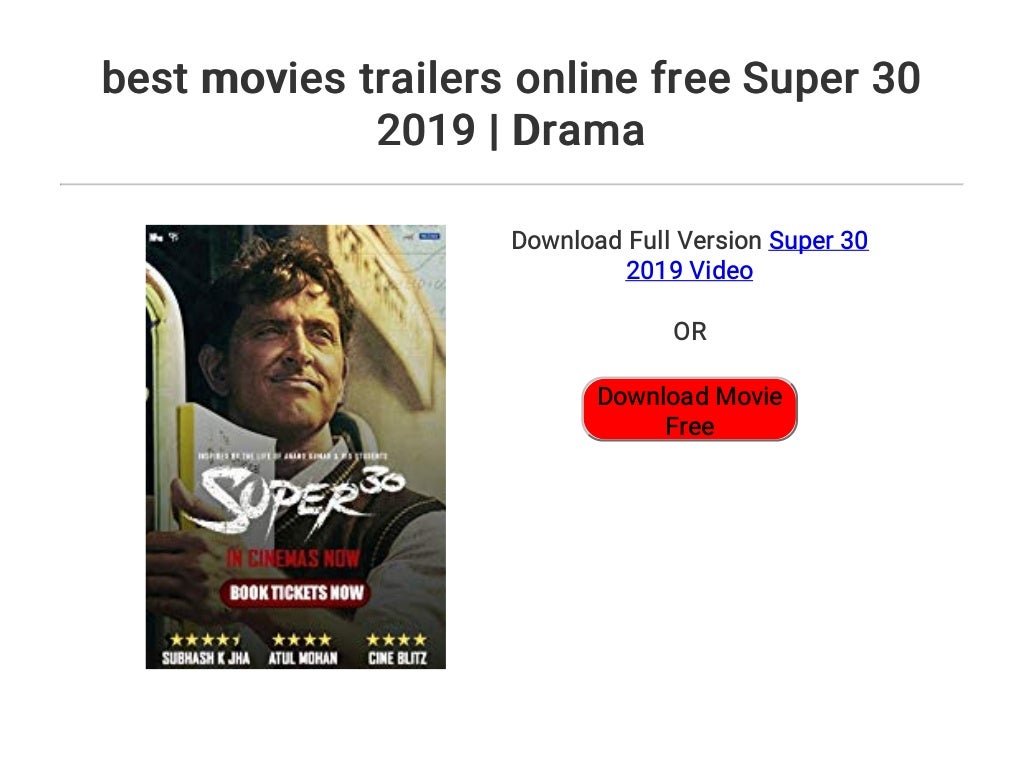 best movies trailers online free Super 30 2019 Drama