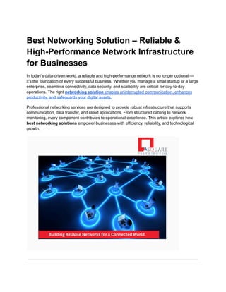 Best Networking Solution – Reliable & High-Performance Network ...