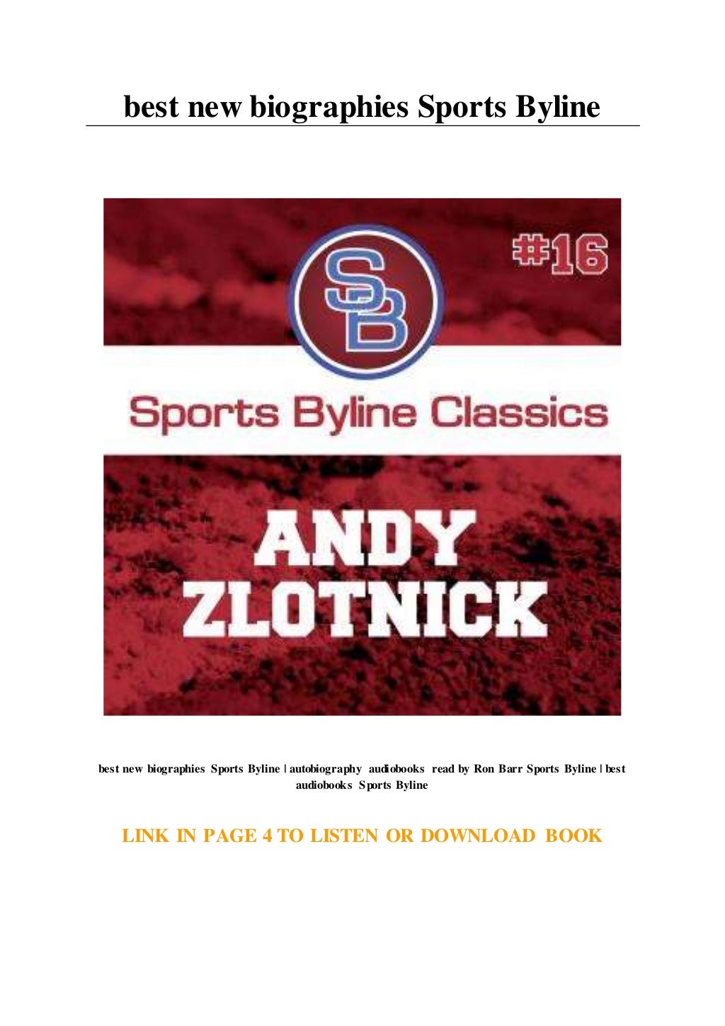 best new biographies Sports Byline