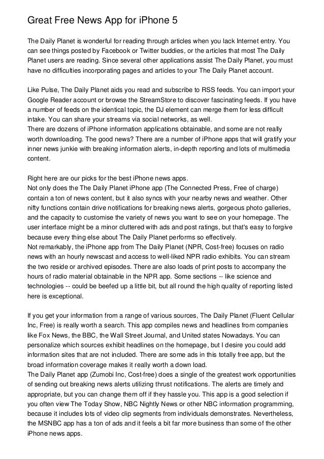 Great Free News App for iPhone 5