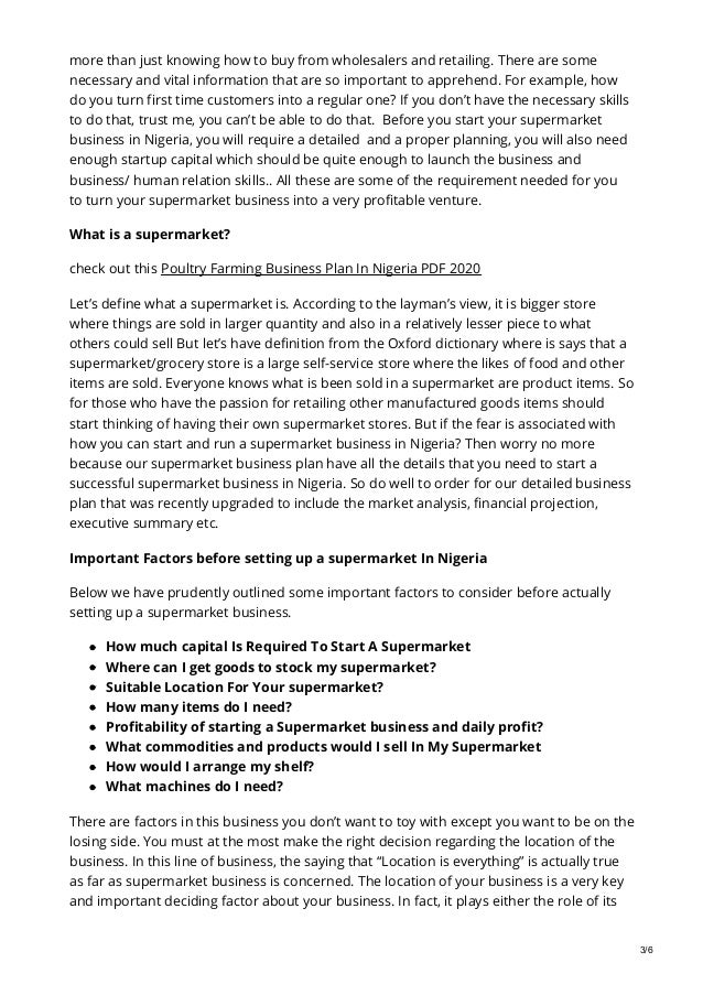 Bestnigeriabusinessplan ng Supermarket Business Plan In Nigeria