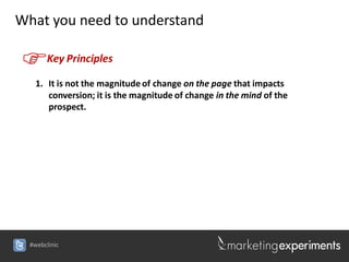 What you need to understand

F      Key Principles

    1. It is not the magnitude of change on the page that impacts
    ...