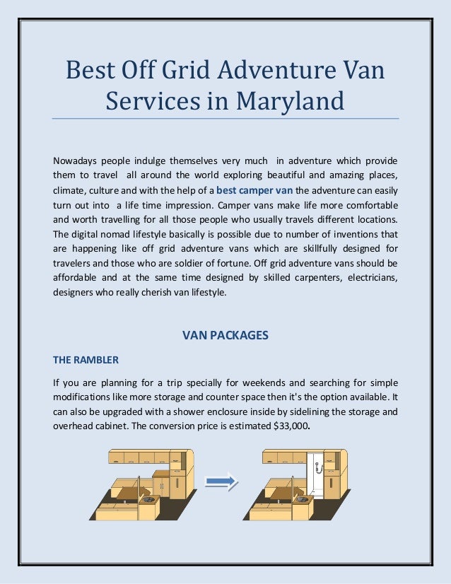 Best Off Grid Adventure Van Services In Maryland