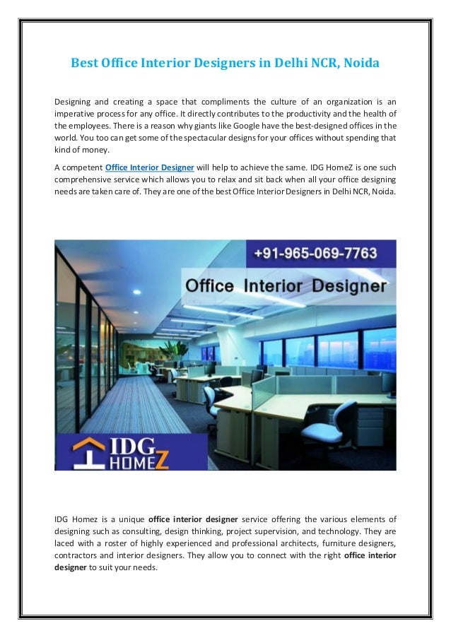 best office interior designers in delhi ncr