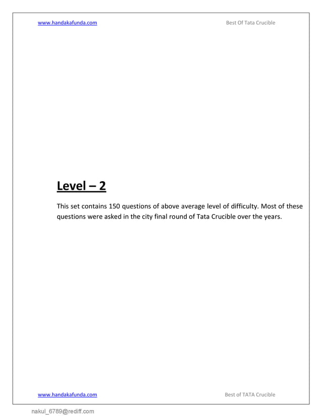 Best of TATA Crucible