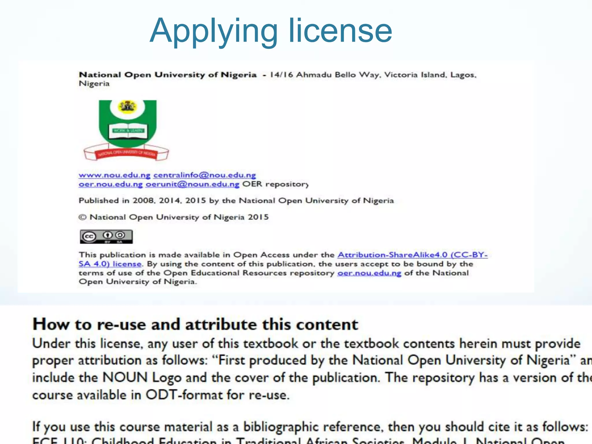 Applying license
 