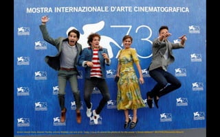 Actors Joseph Haro, Brando Pacitto, actress Matilda Lutz and actor Taylor Frey (L-R) attend the photocall for the movie "L...