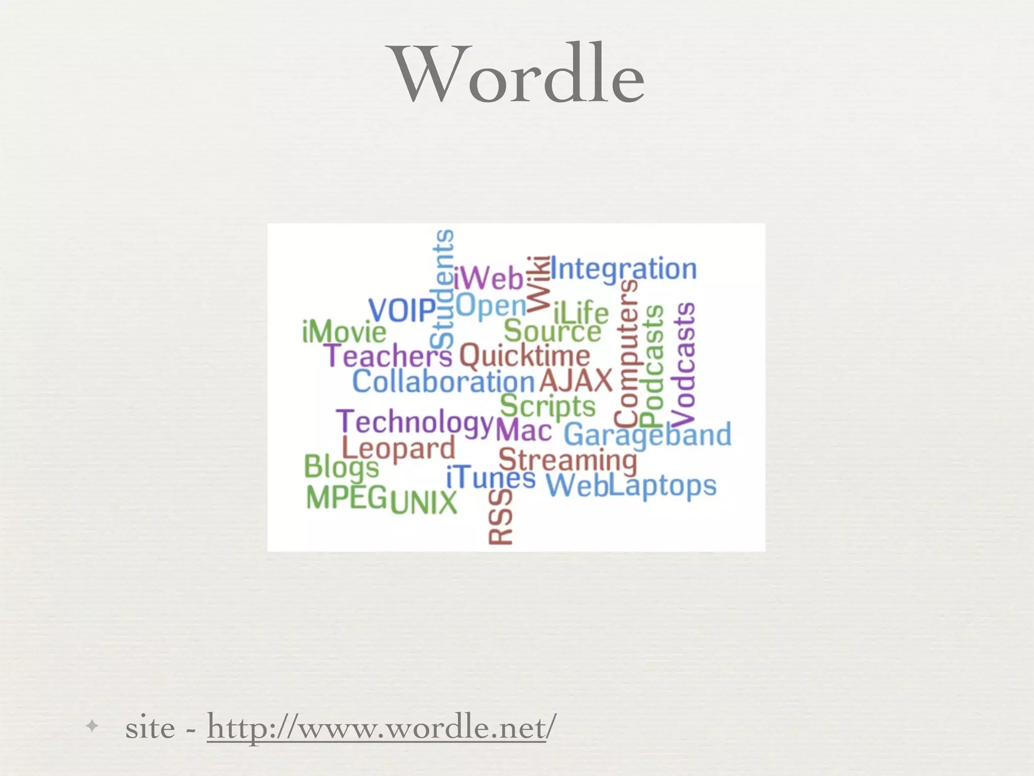 Wordle




✦   site - http://www.wordle.net/
 