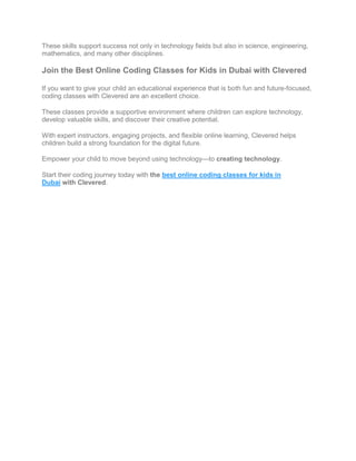Best Online Coding Classes for Kids in Dubai with Clevered.pdf