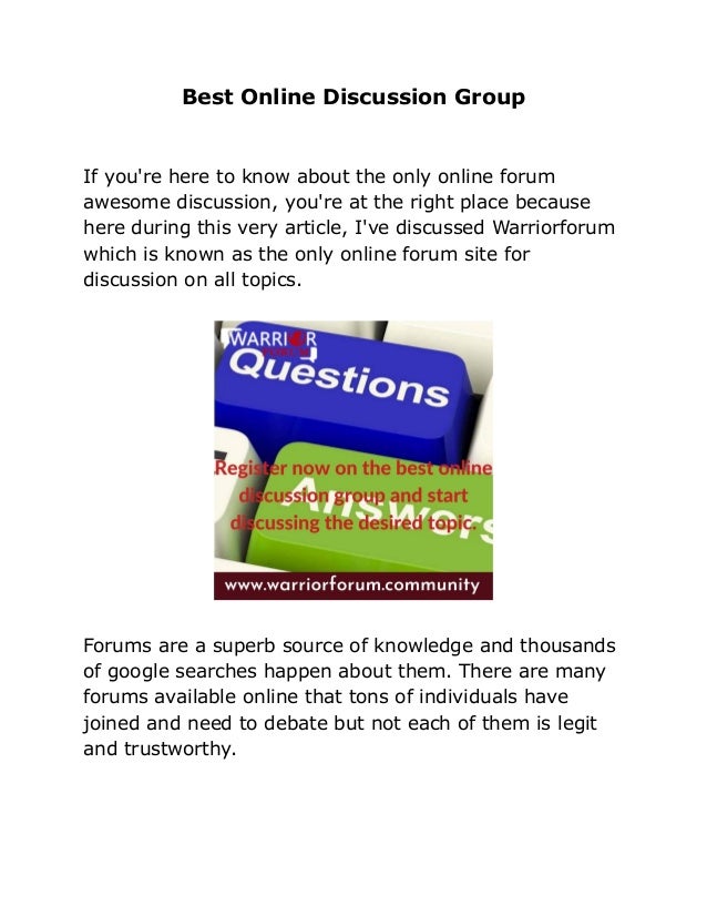 Best Online Discussion Group
