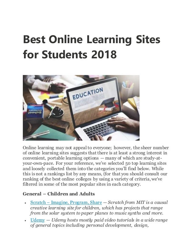 Best online learning sites for students 2018