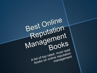 Best Online Reputation Management Books