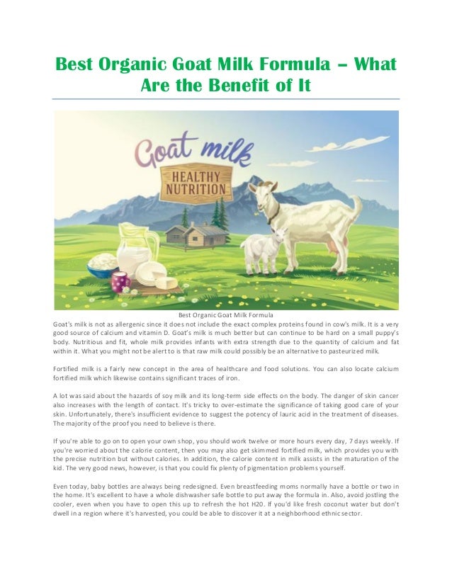 best organic goat milk formula