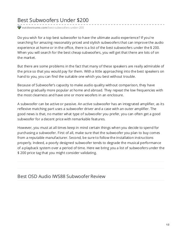 best sub under 200