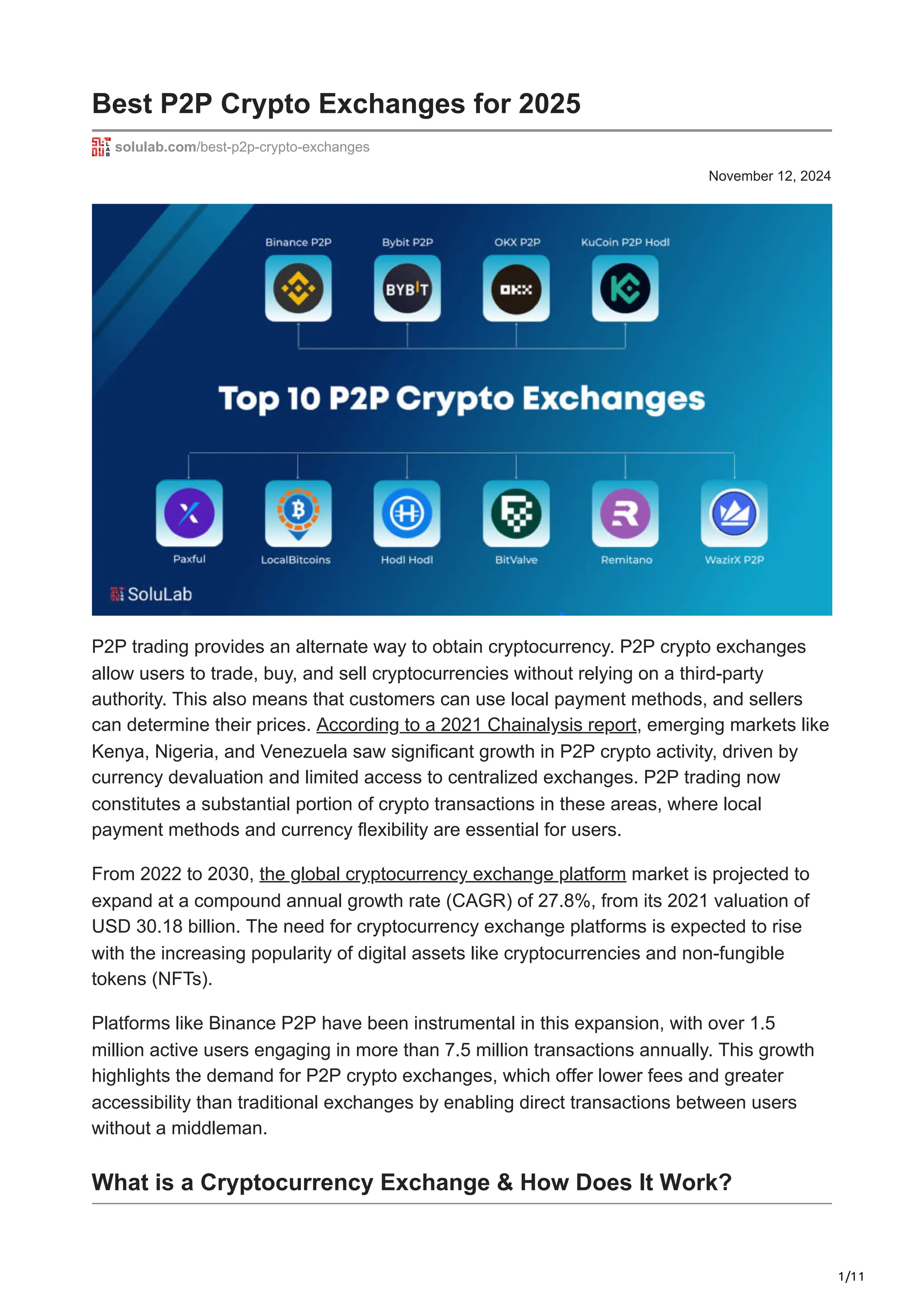 Best P2P Crypto Exchanges for 2025.pdf overview | PDF
