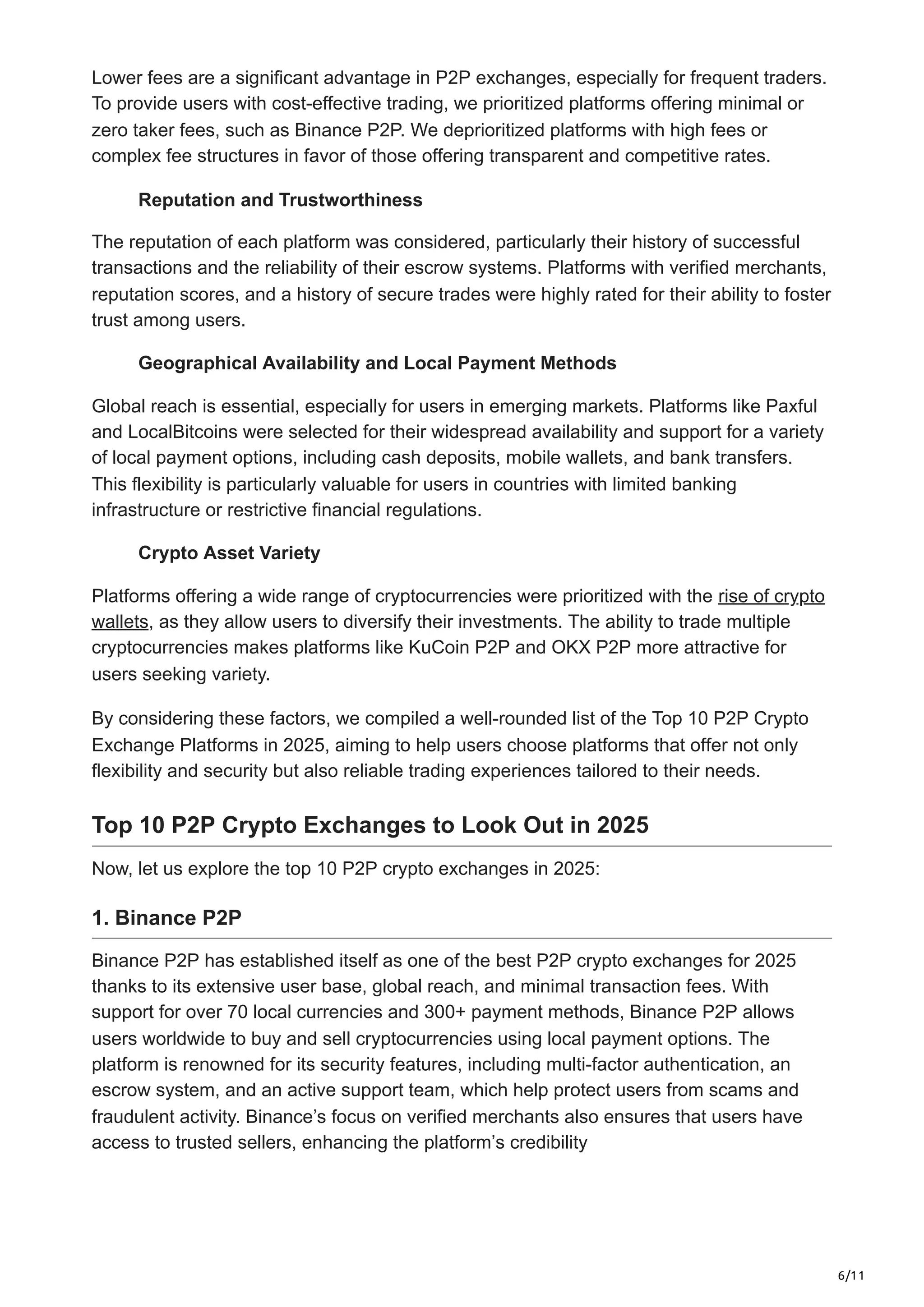 Best P2P Crypto Exchanges for 2025.pdf overview | PDF
