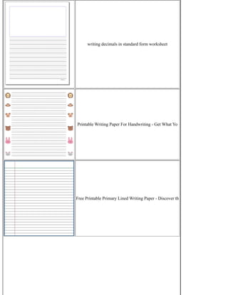 writing decimals in standard form worksheet
Printable Writing Paper For Handwriting - Get What Yo
Free Printable Primary Lined Writing Paper - Discover th
 