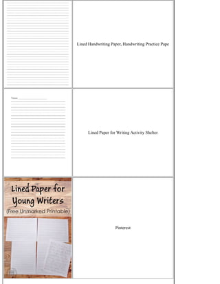 Lined Handwriting Paper, Handwriting Practice Pape
Lined Paper for Writing Activity Shelter
Pinterest
 