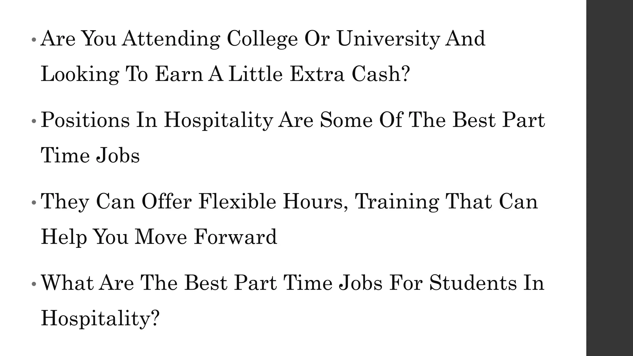 Best Part Time Jobs For Students PPT